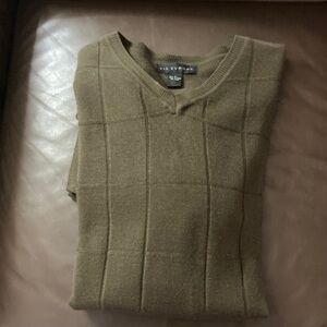 Men's Olive V-Neck Sweater by Van Heusen